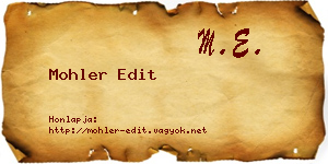 Mohler Edit névjegykártya